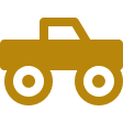 Pickup truck icon in gold