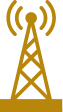 Communication antenna symbol on black background